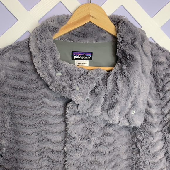 Patagonia Pelage Gray Asymmetrical Fleece Jacket M - Picture 4 of 6